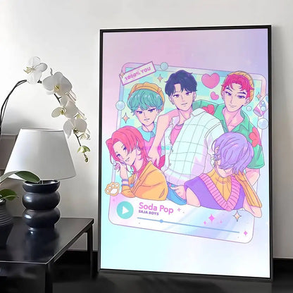 Saja Boys KPop D-Demon Hunters Poster Water Proof Paper Print Room Decor Stickers Art Wall Decoration Bedroom Living Room