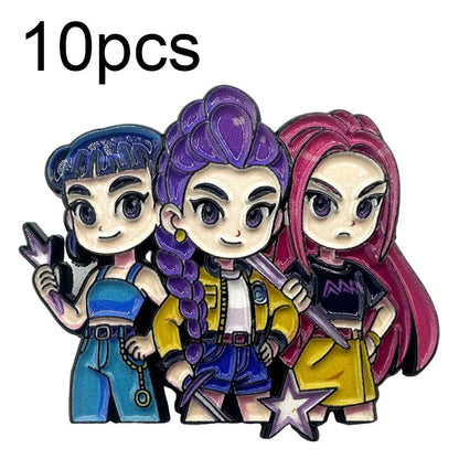 Enamel Pins KPop Demon Hunters Character Brooches Pins Lapel Pins Badge Clothing Accessories Fashion Jewelry Friendsfunny Gifts