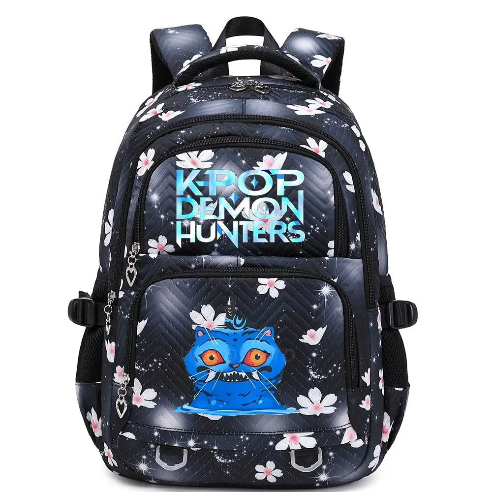 KPop Demon Hunters Backpack Cat Derpy Print Cartoon School Bag High Quality Large Capacity Boys Girls Student Leisure Backpacks