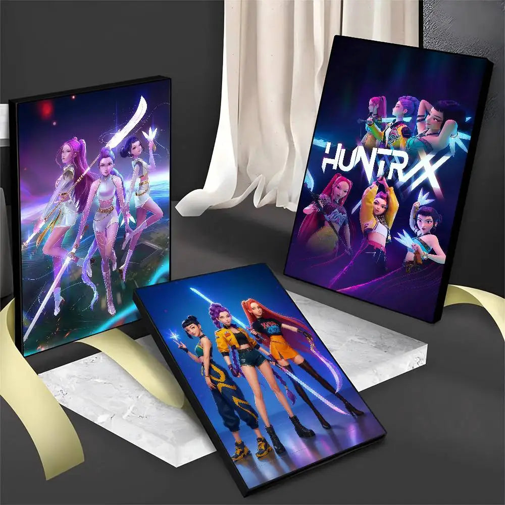 K-pop D-Demon Hunters Movie Sticky Posters Whitepaper Sticker DIY Room Bar Cafe Posters Wall Stickers