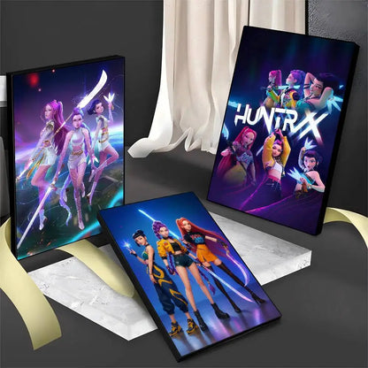 K-pop D-Demon Hunters Movie Sticky Posters Whitepaper Sticker DIY Room Bar Cafe Posters Wall Stickers