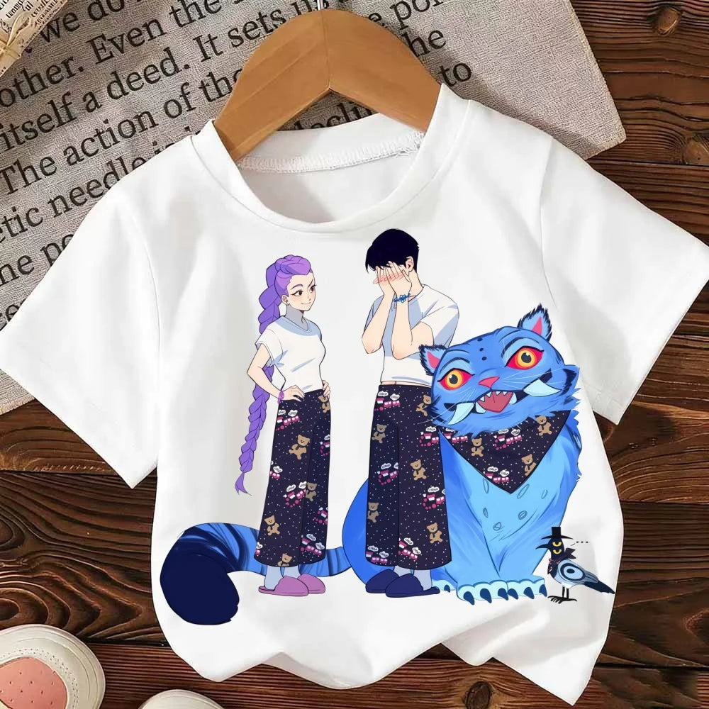 kpop Witch Hunter Group merchandise Rumi Mila Zoi short-sleeved summer casual T-shirt for boys, girls and children
