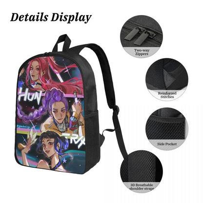3Pcs Huntri Girl Group K-pop Demon Hunters Backpack Set for Boy Girl Pen Bags Bookbag Sets with Lunch Box For School Knapsack