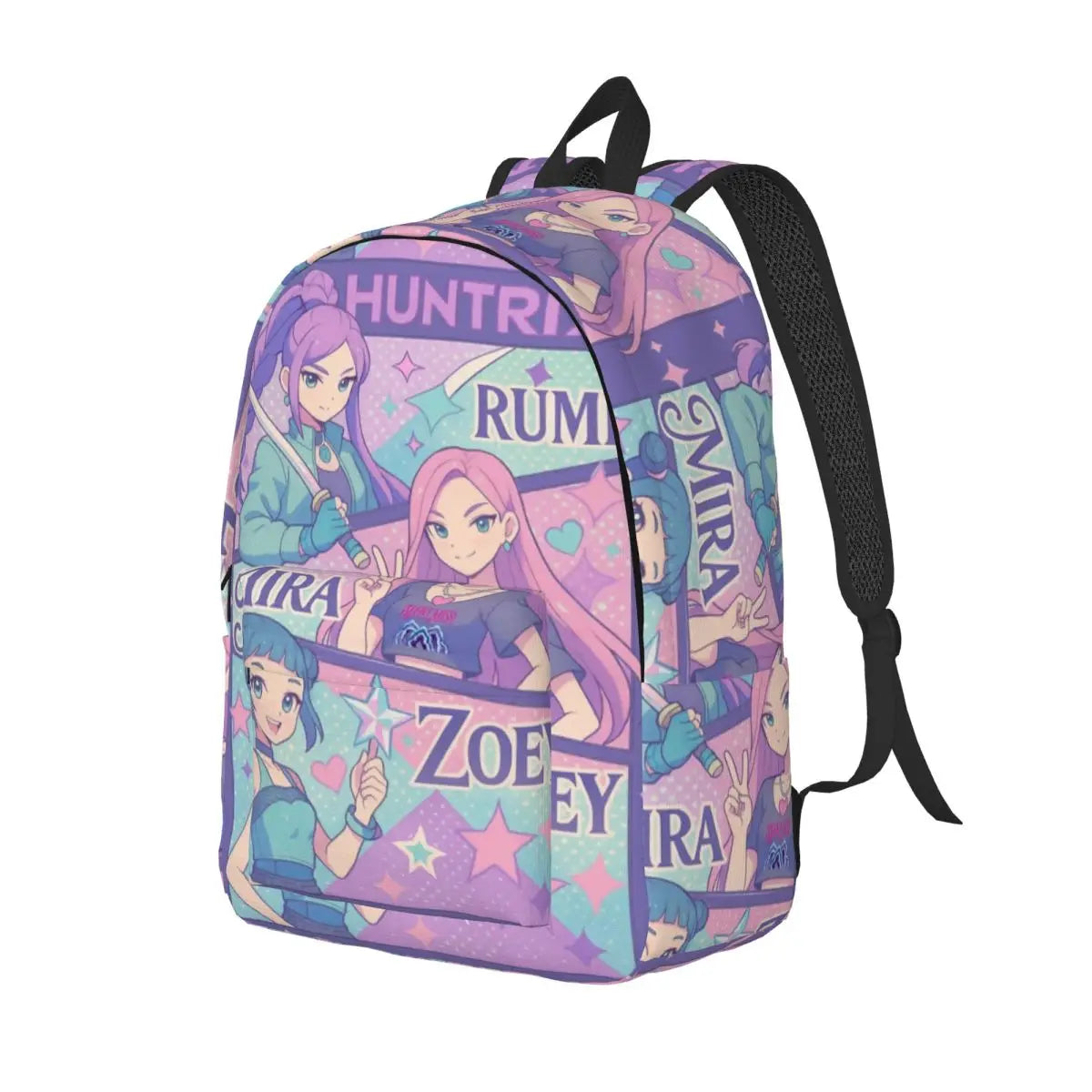 Huntrix Girls Kpop Demon Hunter Rumi Mira Zoey Retro Backpack Teen Large Backpacks Polyester Casual School Bags Travel Rucksack