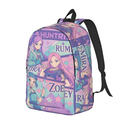Huntrix Girls Kpop Demon Hunter Rumi Mira Zoey Retro Backpack Teen Large Backpacks Polyester Casual School Bags Travel Rucksack