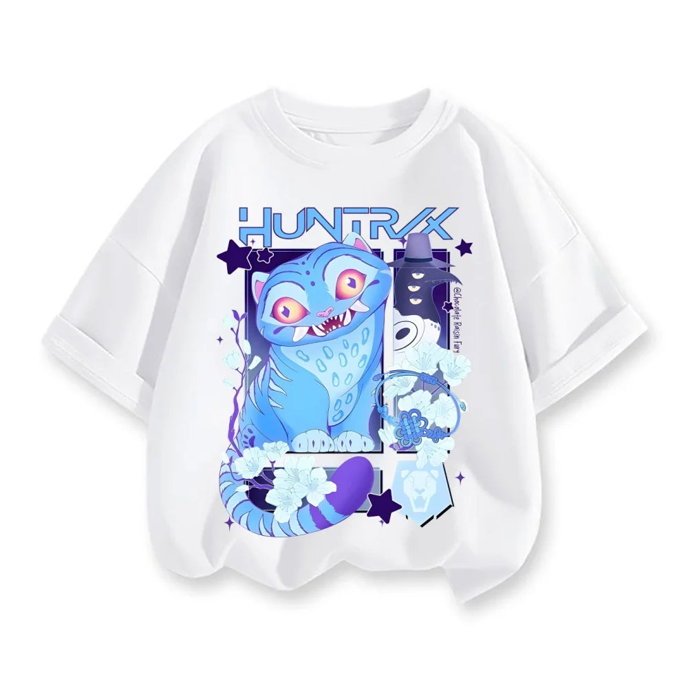 Cute Cartoon Saja Boys T-shirts Boys Girls Short Sleeve T-shirt Tops Anime Kpop Demon Hunters T Shirt Gifts Children's Clothing