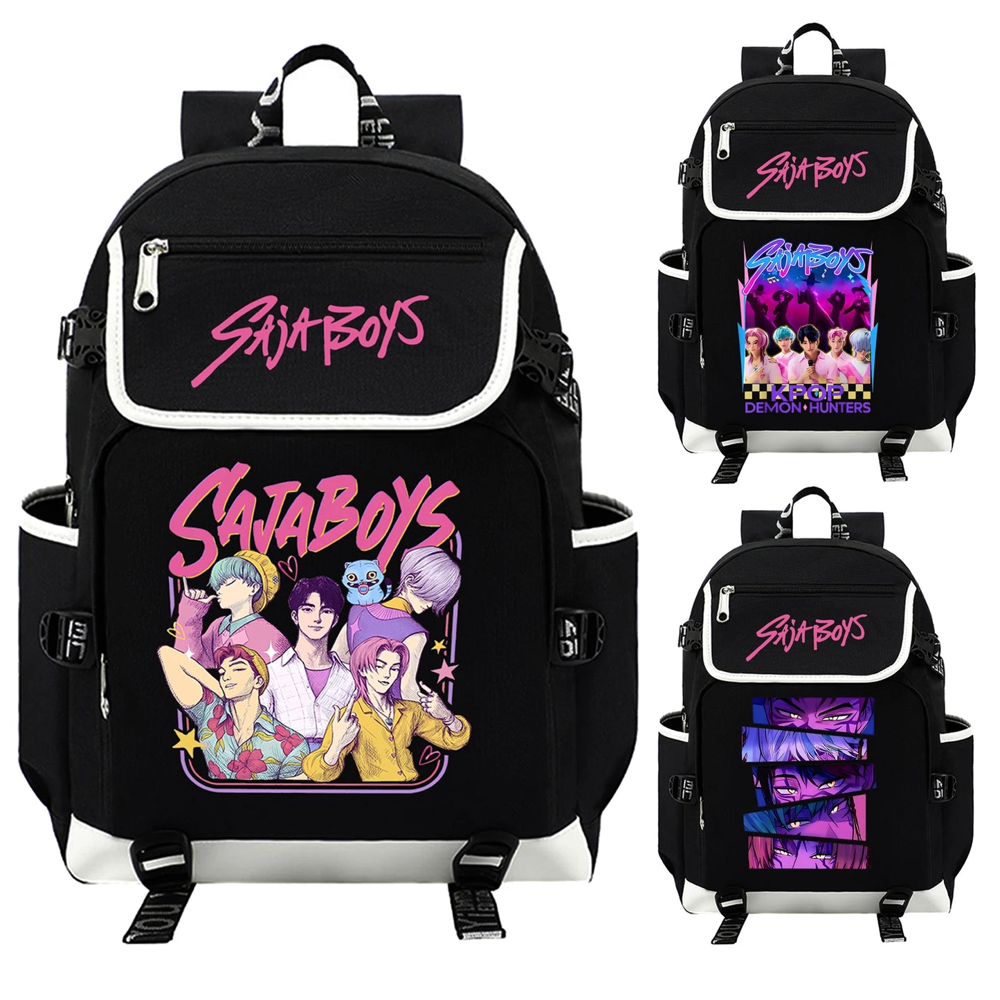Kpop Demon Hunters Saja Boys Backpack Student Teenage Fashion Backpack High School Backpacks Mochila