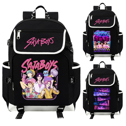 Kpop Demon Hunters Saja Boys Backpack Student Teenage Fashion Backpack High School Backpacks Mochila