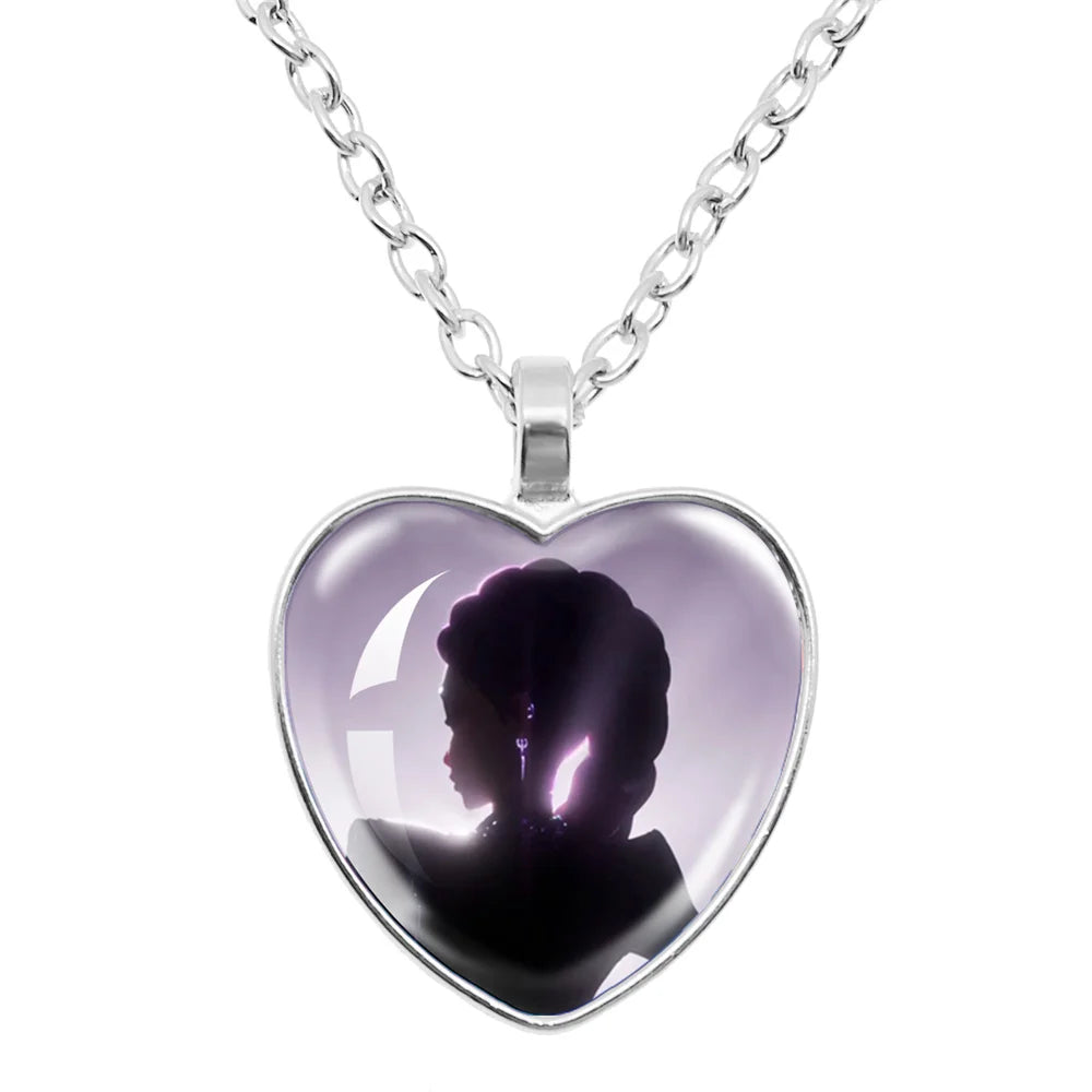 Rumi Zoey Mira Heart Glass Pendant Necklaces KPop Demon Hunters sajaboy Charm Necklace Fans Jewelry Accessories Cosplay Gift