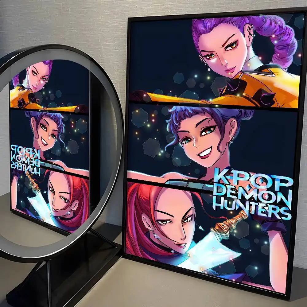 Anime K-Kpop D-Demon Hunter Poster High Quality Print Home Decor Wall Art Mural Room Bar Decoration