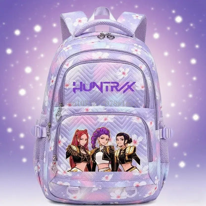 Kpop Demon Hunters Backpack Cartoon Rumi Mira Zoey HUNTR/X Saja Boys Print Schoolbag Large Capacity Student School Bas for Girls