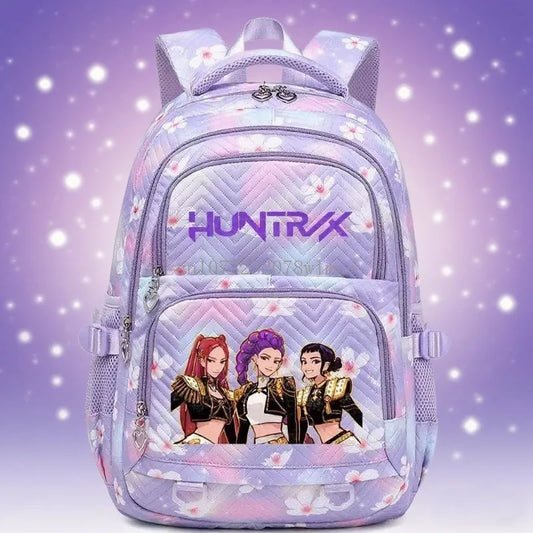 Kpop Demon Hunters Backpack Cartoon Rumi Mira Zoey HUNTR/X Saja Boys Print Schoolbag Large Capacity Student School Bas for Girls