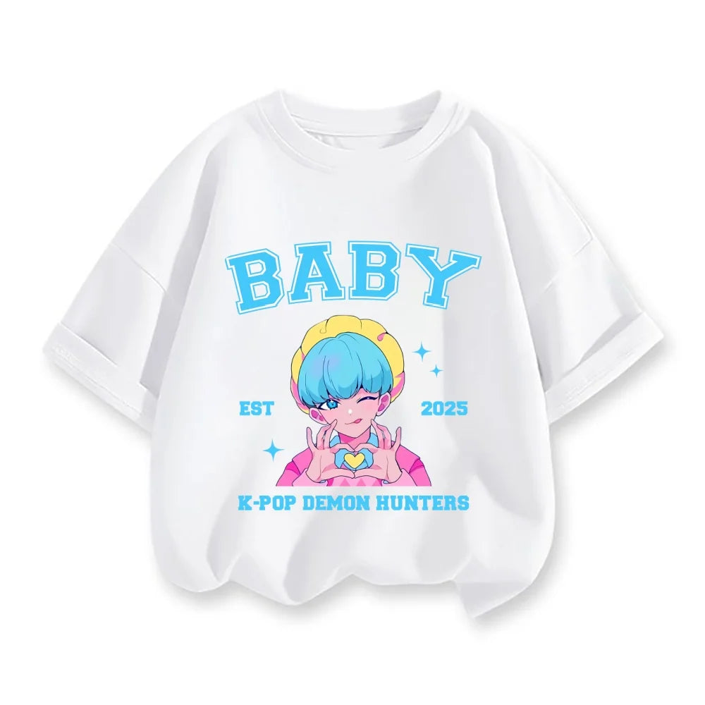 Fashion Movie Kids T-shirt KPop Demon Hunters Funny Gift for Fans Tshirt K-Pop Demon Hunters Clothes Cool Girls Tee Summer Top