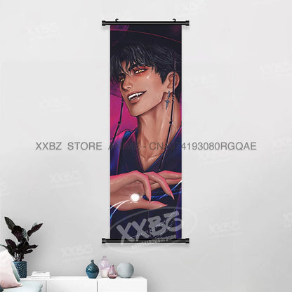 Anime For KPop Demon Hunters Wall Art Canvas Scrolls Pictures Kawaii Character Print Posters Home Decoration Hanging Painting