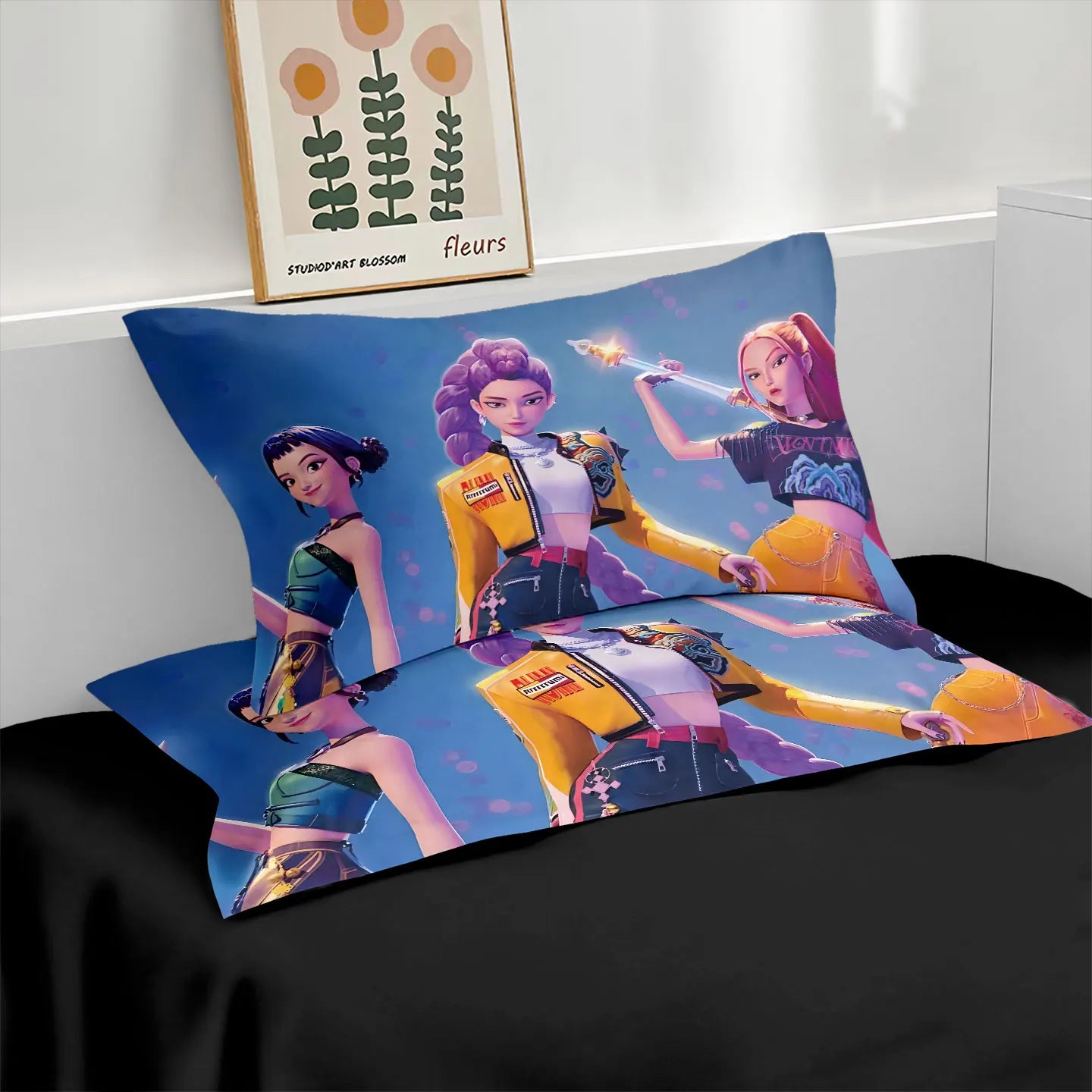 3pcs K-Pop Demon Hunters Printed Coreless Duvet Cover Set Multi Size Bedroom Dormitory Soft and Comfortable Machine Washable