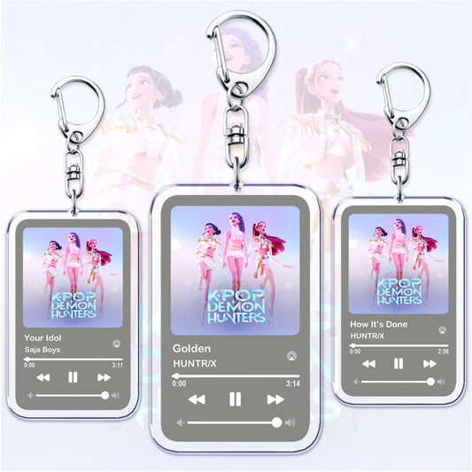 Trending Kpop Demon Hunters Keychains for Women Accessories Bag Huntrix Saja Boys Rumi Zoey Jinu Music Keying Jewelry Fans Gifts
