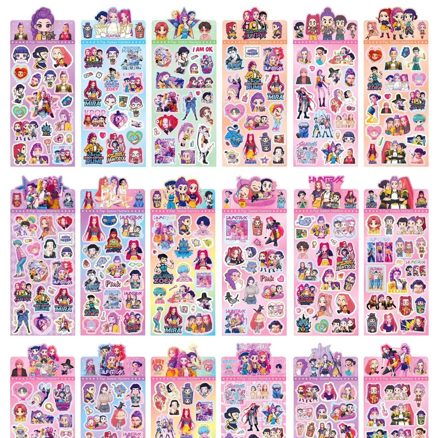 K-pop Demon Huntes Laser sticker Guka Devil Men's Group Anime Laser Cut Sticker for Office Stationery School Supplies Decoration