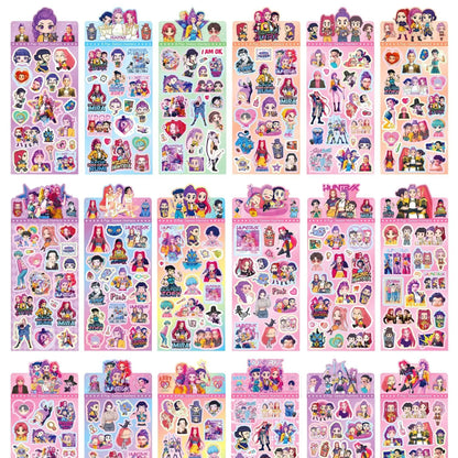 K-pop Demon Huntes Laser sticker Guka Devil Men's Group Anime Laser Cut Sticker for Office Stationery School Supplies Decoration