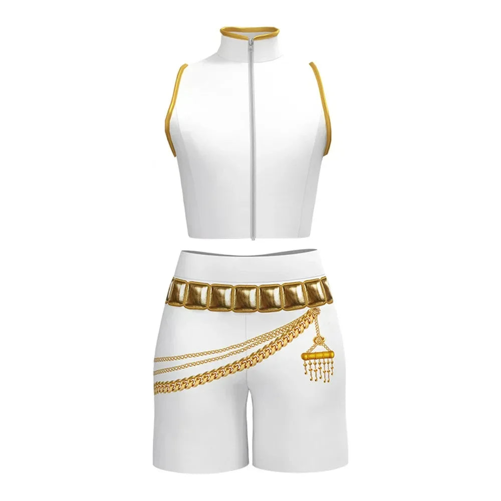 Girls Rumi Zoey Mira Cosplay KPop Demon Hunters Cosplay Costume Children Black Golden Suit Halloween Huntrix Role Playing Outfit