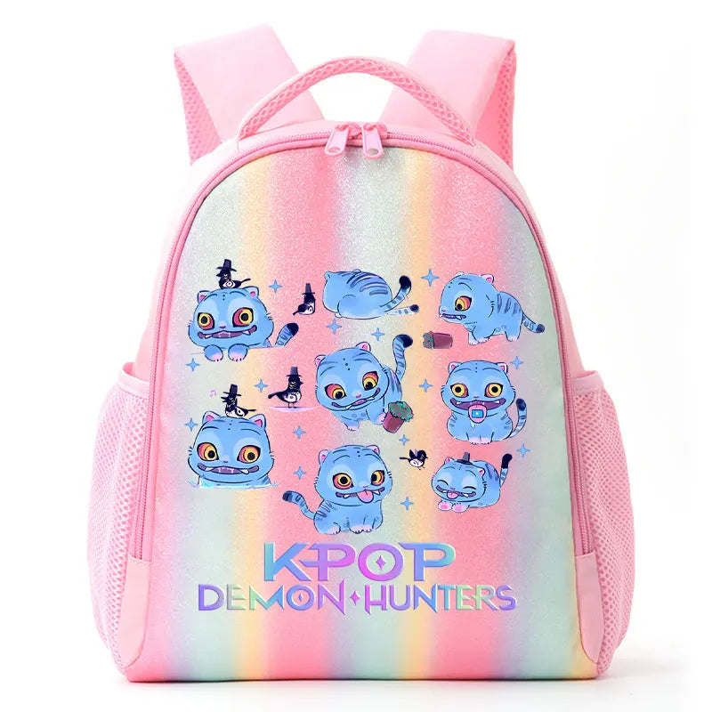 For K-Pop Demon Hunters Student Rainbow Backpack Anime Accessories HUNTR/X Rumi Mira Zoey Schoolbag Children's Birthday Gifts