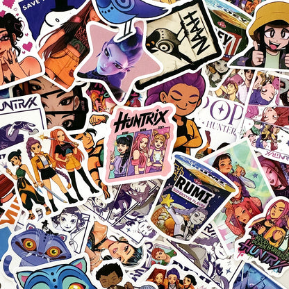 10/60PCS Anime  K-Pop Demon Hunters Stickers Anime Demon Hunters Derpy Tiger Waterproof Stickers for DIY Decoration