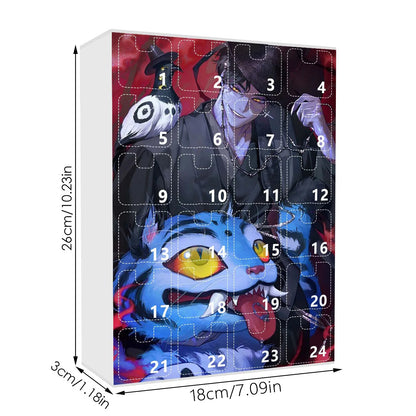 KPop Demon Hunters 24pcs Advent Calendar Box Kawaii Acrylic Keychain HUNTR X Rumi Mira Zoey Jinu Kid Surprise Box Toy Gift