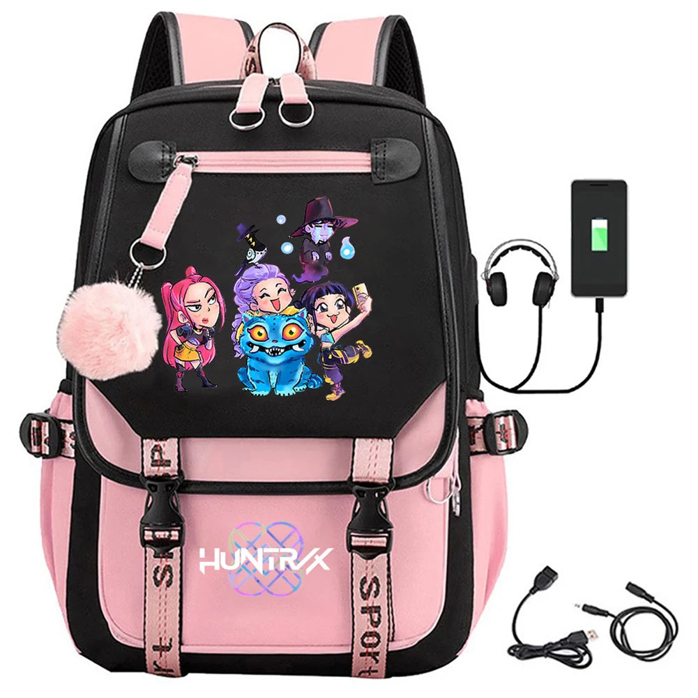 For KPop Demon Hunters Backpack Teenagers Daily Backpack 2025 Hot Movie Huntrix Demon Hunters School Bag for Students Girls Boys