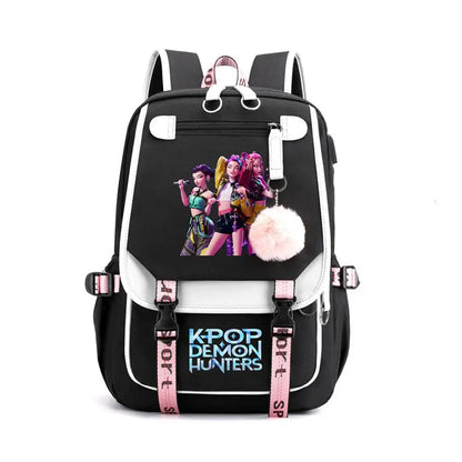 KPop Demon Hunters Backpack Teenagers Daily Backpack Hot Movie Huntrix Demon Hunters 2025 Laptop Usb Port Bag For Girl Boy