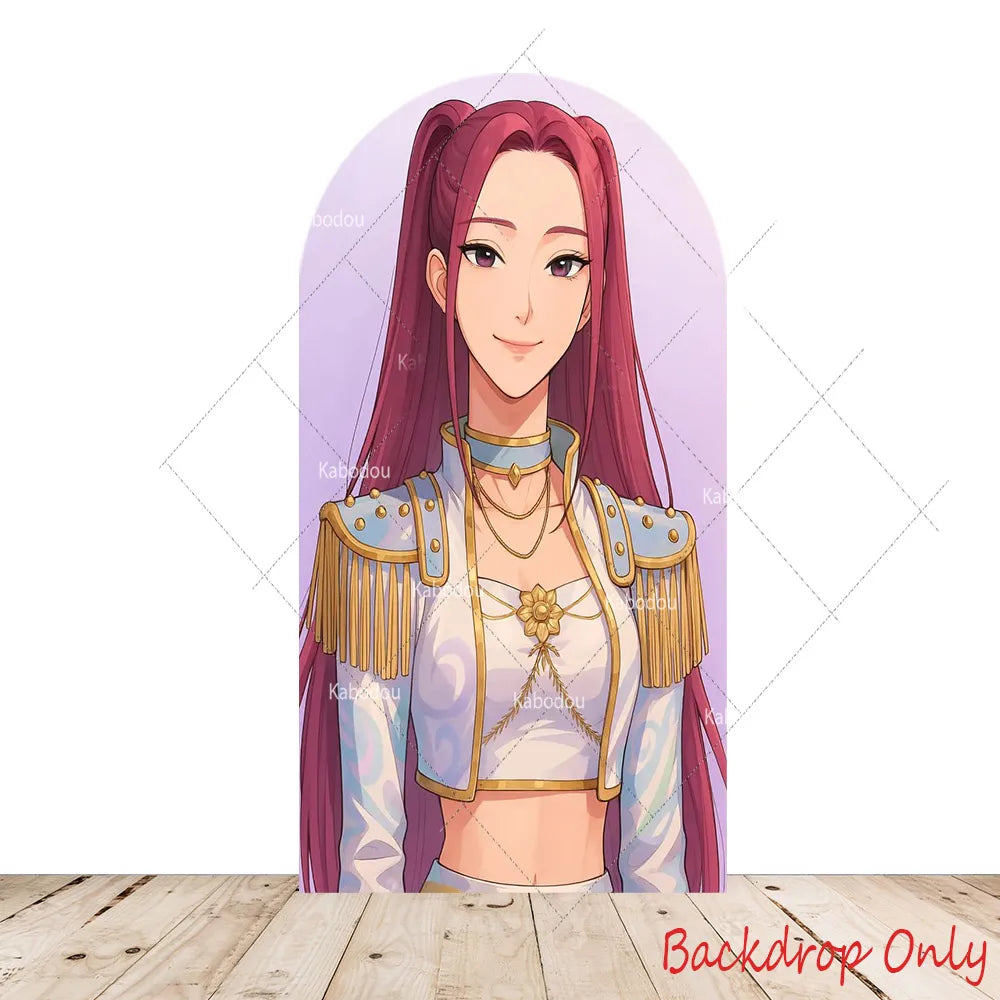 KPop Demon Hunters Theme Arch Backdrop Cover Girl Dance Birthday Party Background Decor Wall Singing Group Concert Baby Shower