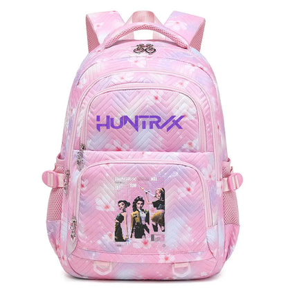 KPop Demon Hunters Backpack Rumi Mira Zoey HUNTR/X Saja Boys Print Cartoon School Bag Large Capacity Student Travel Backpacks