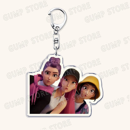 Hot Kpop Demon Hunters Huntrix Saja Boys Keychains for Accessories Jewelry Rumi Zoey Jinu Mira Sold My Soul Keyrings Fans Gifts