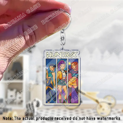 Cartoon Huntrix Saja Boys Derpy Tiger Acrylic Keychains Ring Double-Sided Key Chain Jewelry Kpop Demon Hunters Fan Love Gifts