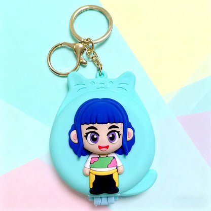 KPOP's Demon Hunter Girl Group Derpy Tiger Folding Mirror Keychain, exquisitely recreating the character's features, can not onl
