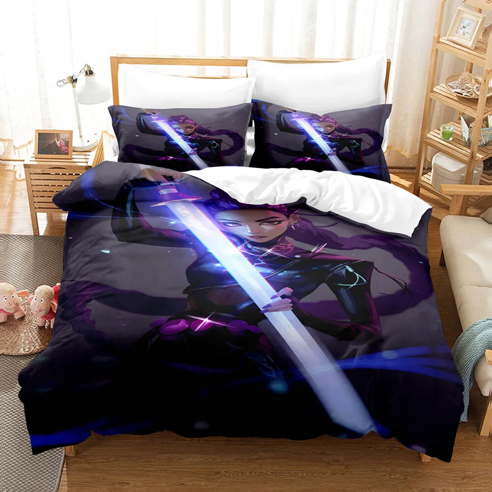 3pcs Kpop Demon Hunters Theme Duvet Cover Set EU Single Size Bedding Sets Quilt Cover Duvet Cover for Kids Adults k pop Huntrix
