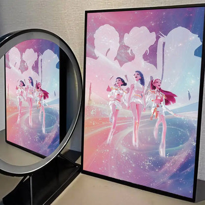 K-pop D-Demon Hunters Movie Sticky Posters Whitepaper Sticker DIY Room Bar Cafe Posters Wall Stickers