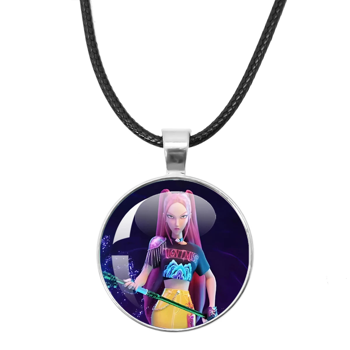 KPop Demon Hunters Leather Rope Necklace Huntr-x Rumi Zoey Mira Pendant Necklace Jewelry Accessories Cosplay Props Fans Gifts