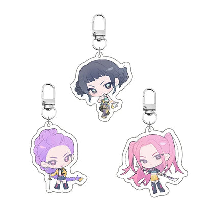 Kpop Demon Hunters Huntrix Saja Boys Acrylic Keychains Hot Accessories Jewelry Rumi Zoey Mira Sold My Soul Keyrings Fans Gifts