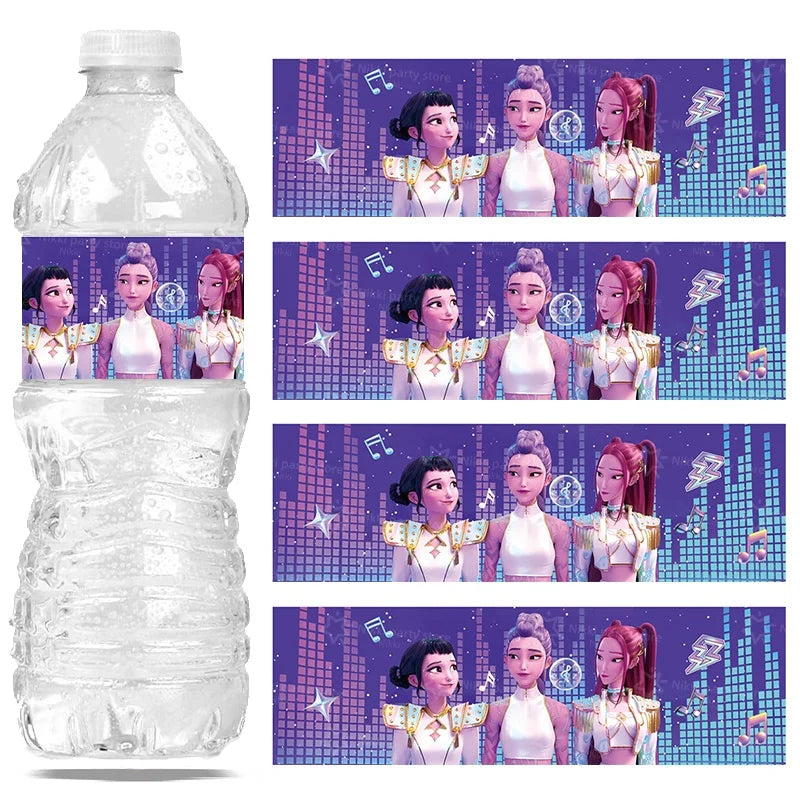 20pcs Kpop Demon Hunters Stickers for Water Bottles Singer Demon Hunter Birthday Decorations Party Favors Protection Waterproof