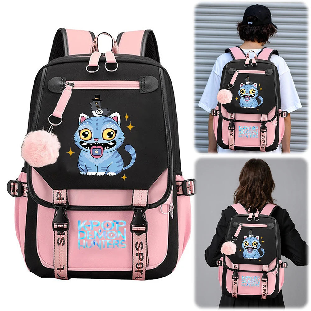 For KPop Demon Hunters Backpack Teenagers Daily Backpack 2025 Hot Movie Huntrix Demon Hunters School Bag for Students Girls Boys