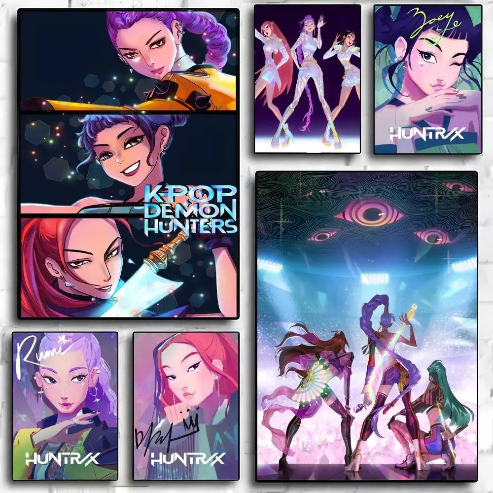 Anime K-Kpop D-Demon Hunter Poster High Quality Print Home Decor Wall Art Mural Room Bar Decoration