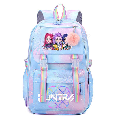Anime KPop Demon Hunters Backpack Fashion High-capacity Backpack with Cartoon Character Graphics Rucksack Children Birthday Gift