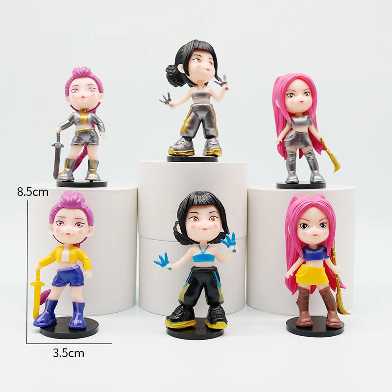 6pcs/set New Kpop Demon Hunters Figure Series Anime Handmade Model Trendy Bedroom Decoration Boy Girl Gift Box Gift