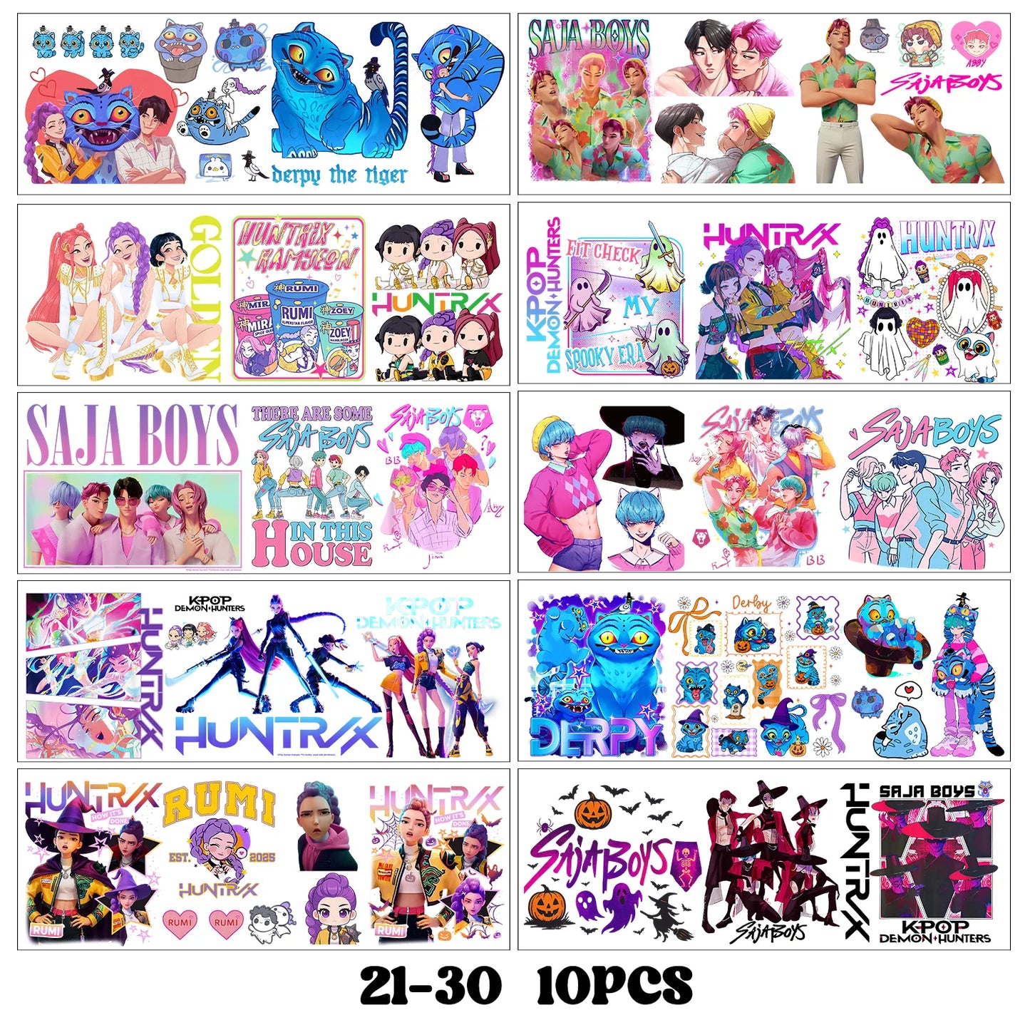 k-pop Demon Hunters wrapping Transfer cups HUNTRX Decal Rumi kpop saja boys Uvdtf Bottle k pop Stickers Uv Dtf Car Huntrix Wraps