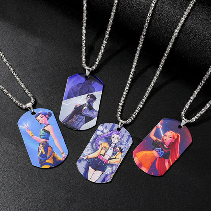 K-pop Demon Hunters Y2K Necklace Harajuku Anime Personalized Character Pendant Charm for Men & Women Fashion Jewelry Gift
