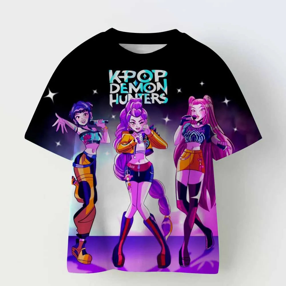 Rumi K-pop Demon Hunters Huntrix 90s T-Shirt Women Novelty Tee Shirt Crew Neck Short Sleeve T Shirt Gift Idea Clothes