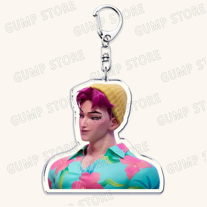 Hot Kpop Demon Hunters Huntrix Saja Boys Keychains for Accessories Jewelry Rumi Zoey Jinu Mira Sold My Soul Keyrings Fans Gifts