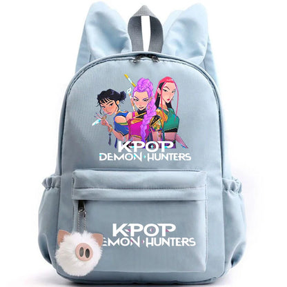 KPop Demon Hunter Backpack for Girls Boys Children Rucksack Casual School Bags Travel Rabbit Ears Backpacks Mochila gift bags