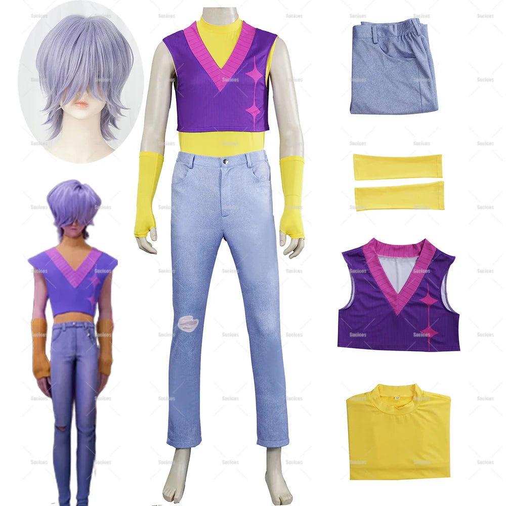 Kids Boys Mystery Cosplay Costume Wig Kpop Demon Hunters Saja Boys Men Halloween Adult Child Mystery Cosplay Costume