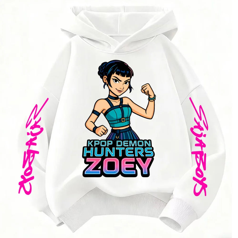 Cute Children's Clothes KPop Devil Hunter Fashion Print Casual 2025 Movie Girls Boys Winter Casual Woolen Hoodies