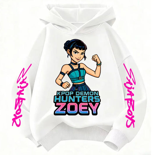 Cute Children's Clothes KPop Devil Hunter Fashion Print Casual 2025 Movie Girls Boys Winter Casual Woolen Hoodies